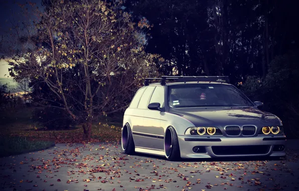 Picture BMW, Tuning, BMW, Lights, Drives, Tuning, E39, Stance