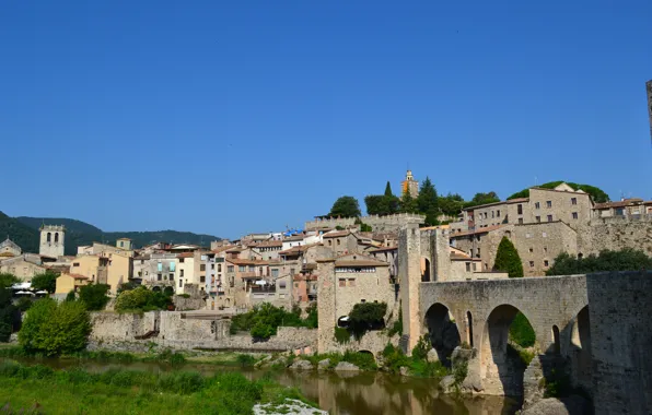 Picture river, home, Spain, Besalú