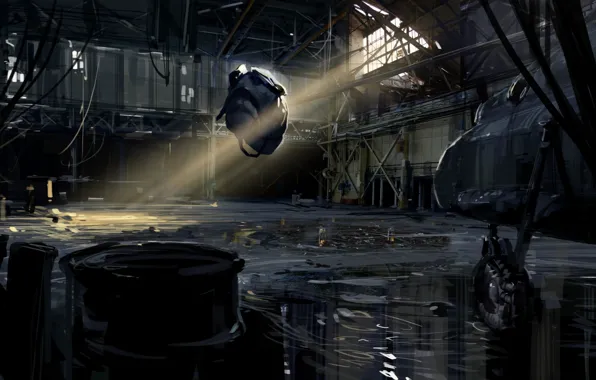 The plane, fantasy, hangar, Android