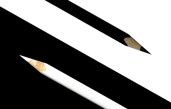 Picture white, black, pencils