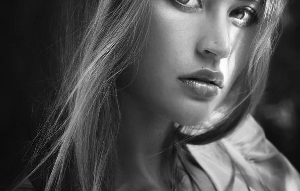 Portrait, light, girl, style, portrait, Alisa, blackandwhite, Kerry Moore