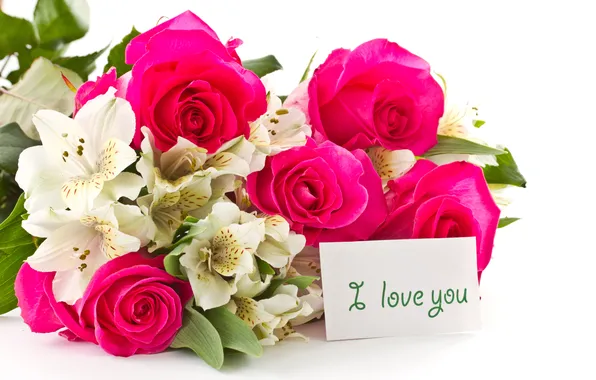 Flowers, roses, orchids, recognition, card