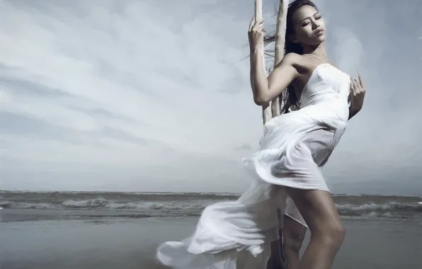 Picture girl, pose, Asian
