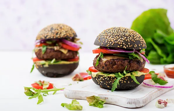Greens, Hamburger, roll, filling