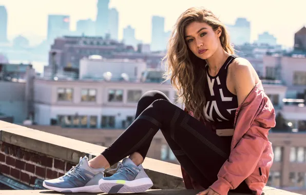 The sun, the city, pose, model, home, makeup, Mike, jacket