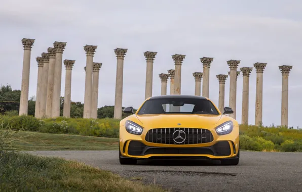 Lights, Mercedes-Benz, front view, AMG, GT R, 2020