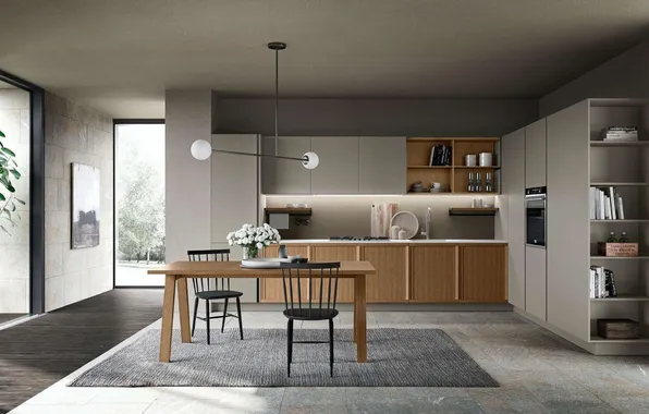 Style, Villa, interior, Italy, kitchen, dining room, dining area, Italian design