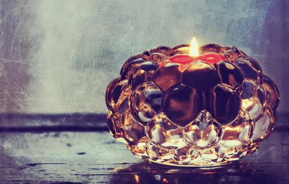Picture photo, fire, glass, candle, treatment, candle, candle holder