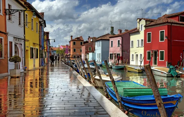 Picture home, Italy, Venice, after the rain, Burano island