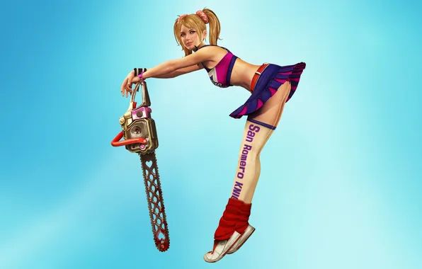 Picture girl, chainsaw, Lollipop Chainsaw, Juliet Starling