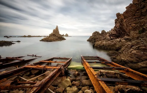Sea, landscape, rocks