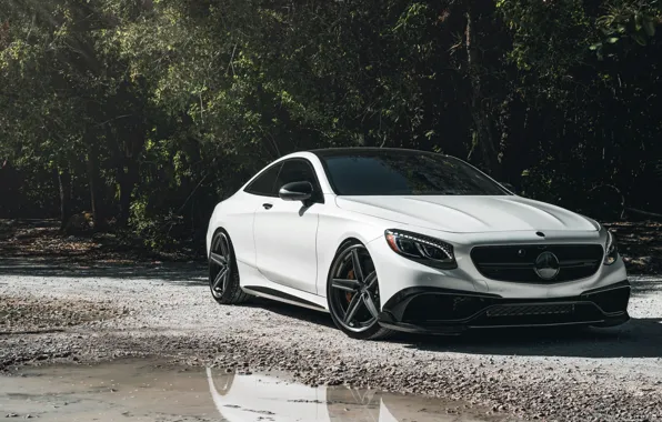 Picture Mercedes, AMG, Water, Coupe, White, Forest, S63