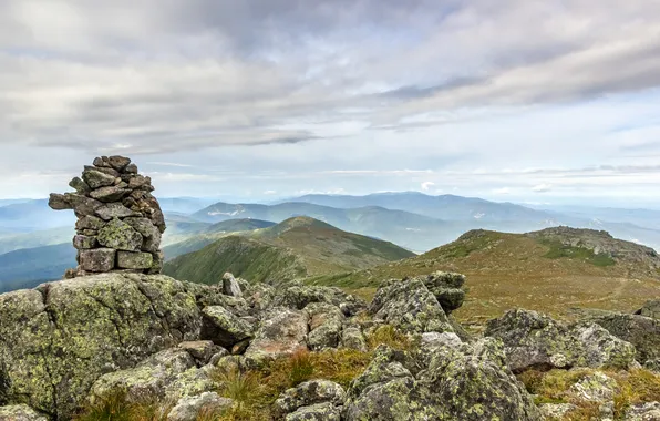 Picture mountains, nature, stones, rocks, New Hampshire, Presidential Range, Mount Monroe and Mount Eisenhower