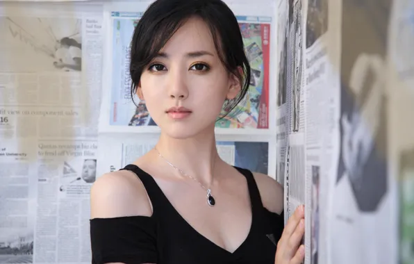 Look, actress, brunette, Asian, beauty, brown eyes, actress, Tian Jing