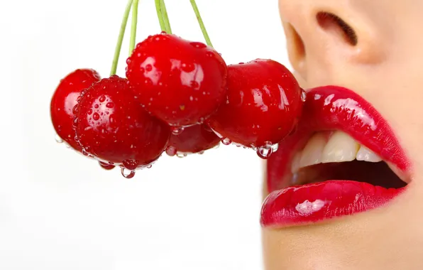 Cherry, sexy, lipstick, lips