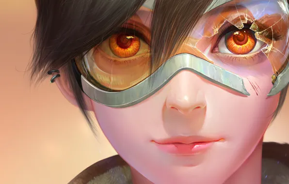 Picture eyes, look, girl, piercing, art, glasses, blizzard, art