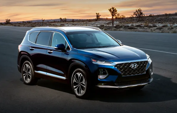 Sunset, Hyundai, crossover, Santa Fe, 2019