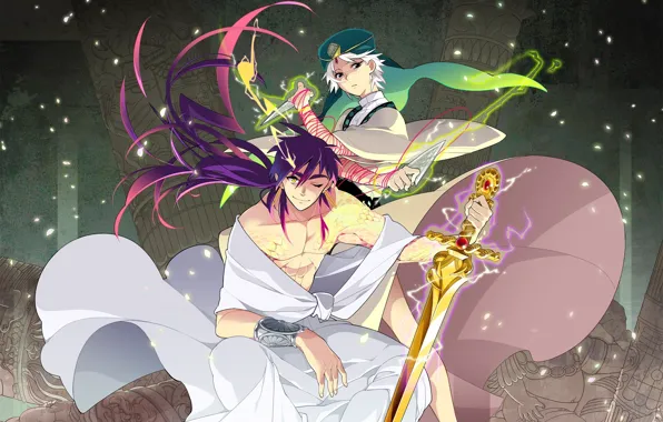 Sword, knife, guys, Magi The Labyrinth of Magic, Magi - the magic labyrinth