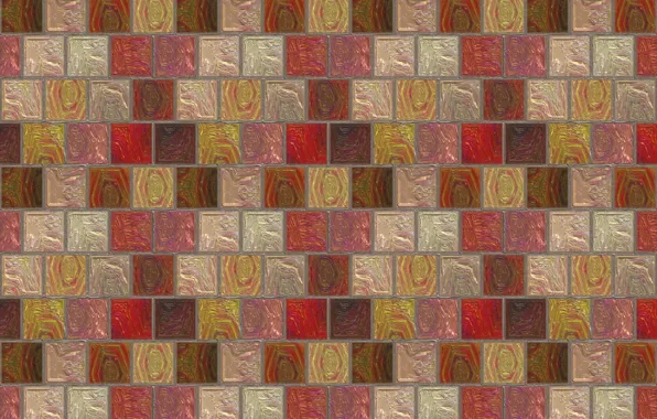 Picture mosaic, squares, wall, tile, texture