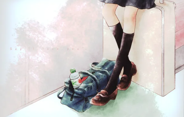 Feet, bottle, bag, Golf, art, Say I love you, Tachibana Mei, Kane hazuki