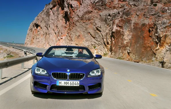 Picture Mountains, Blue, BMW, Boomer, Convertible, Asphalt, BMW, Driver