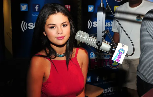 Picture star, beauty, microphone, singer, Selena Gomez