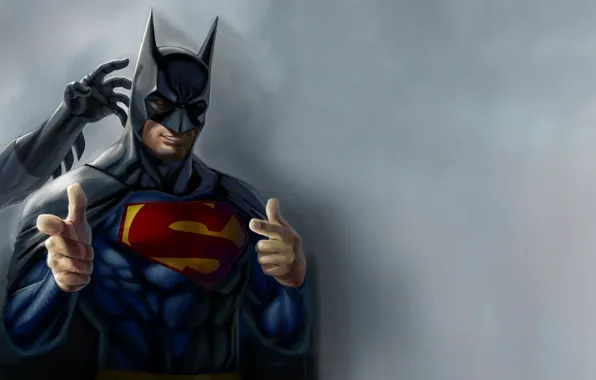Batman, humor, superman, artwork, superheroes