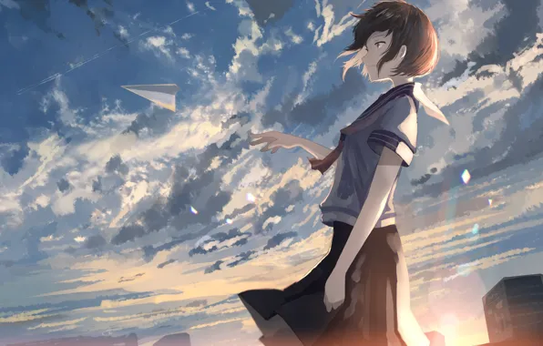 Picture the sky, girl, anime