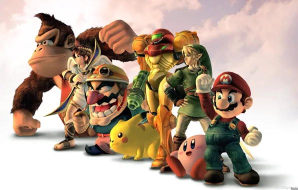 Nintendo, mario, superheroes, hero, kirby, samus, wario, Donkey Kong