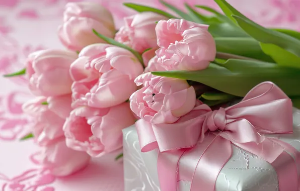 Flowers, holiday, bouquet, spring, tulips, March 8, AI art, universal holiday background