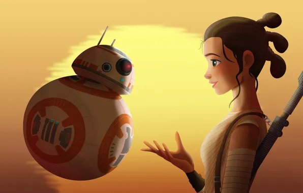 Picture the sun, fiction, robot, the evening, art, girl