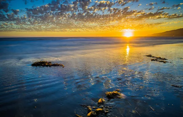 Picture sand, sea, beach, the sun, dawn, horizon