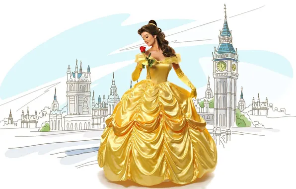 Collage, figure, rose, London, london, Princess, Rose, Princess