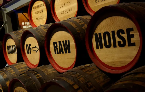 The inscription, beer, wooden, barrels