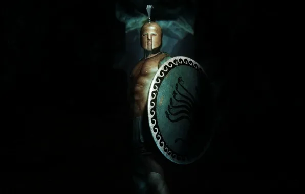 spartan helmet and shield wallpaper