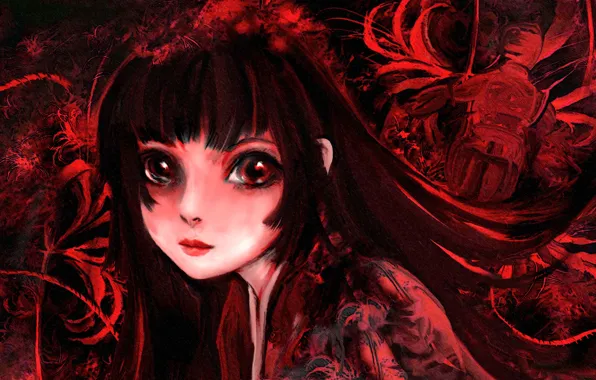 Girl, thread, licorice