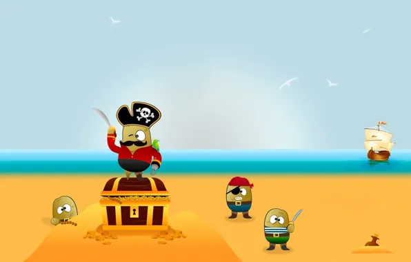 Picture vector, Pirates, treasure