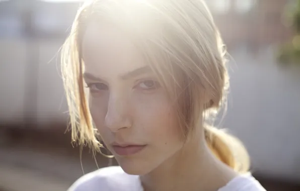 Girl, woman, model, bokeh, face, brunette, female, gaze