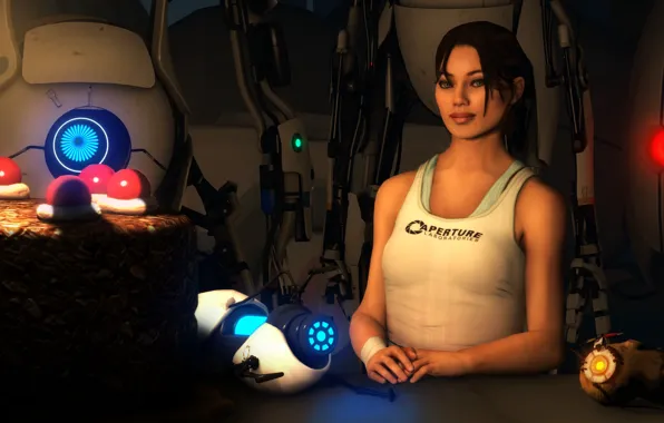 Picture portal, glados, Chell