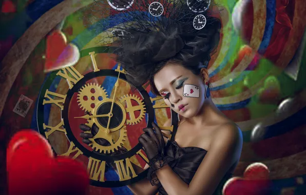 Girl, watch, makeup