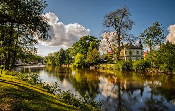 Picture nature, lake, the building, Nature, lake, building