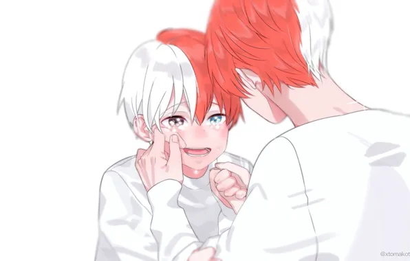 Guy, two, tears, My hero Academy, Todoroki Shouto, My Hero Academia, Boku No Hero Academy, …