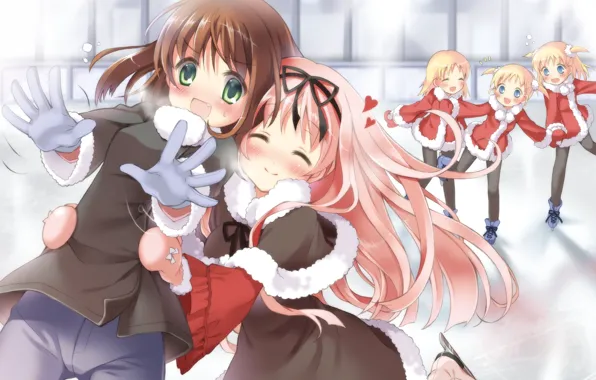 Girls, anime, rink, Kawai