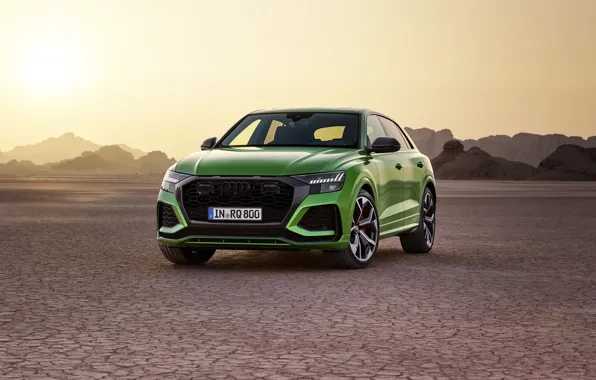 Sunset, Audi, desert, crossover, 2020, RS Q8