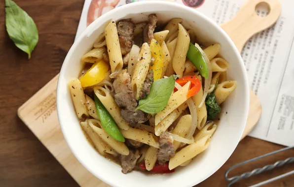 Dish, pasta, Basil