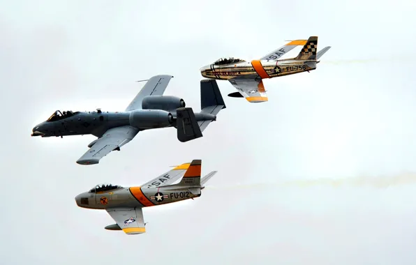 The sky, flight, parade, the plane