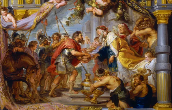 Picture, Peter Paul Rubens, mythology, Pieter Paul Rubens, The meeting of Abraham and Melchizedek