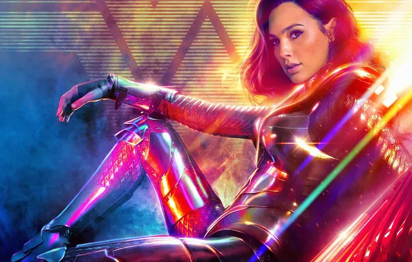 Pose, background, costume, beauty, Wonder Woman, poster, comic, DC Comics