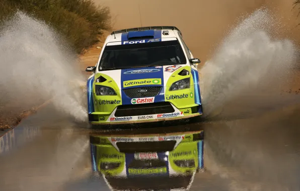Picture water, squirt, rally, wrc, ford focus
