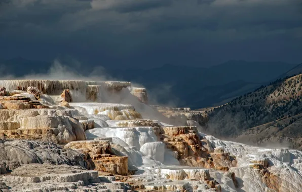 USA, Wyoming, Yellowstone N.P., Yellowstone terraces